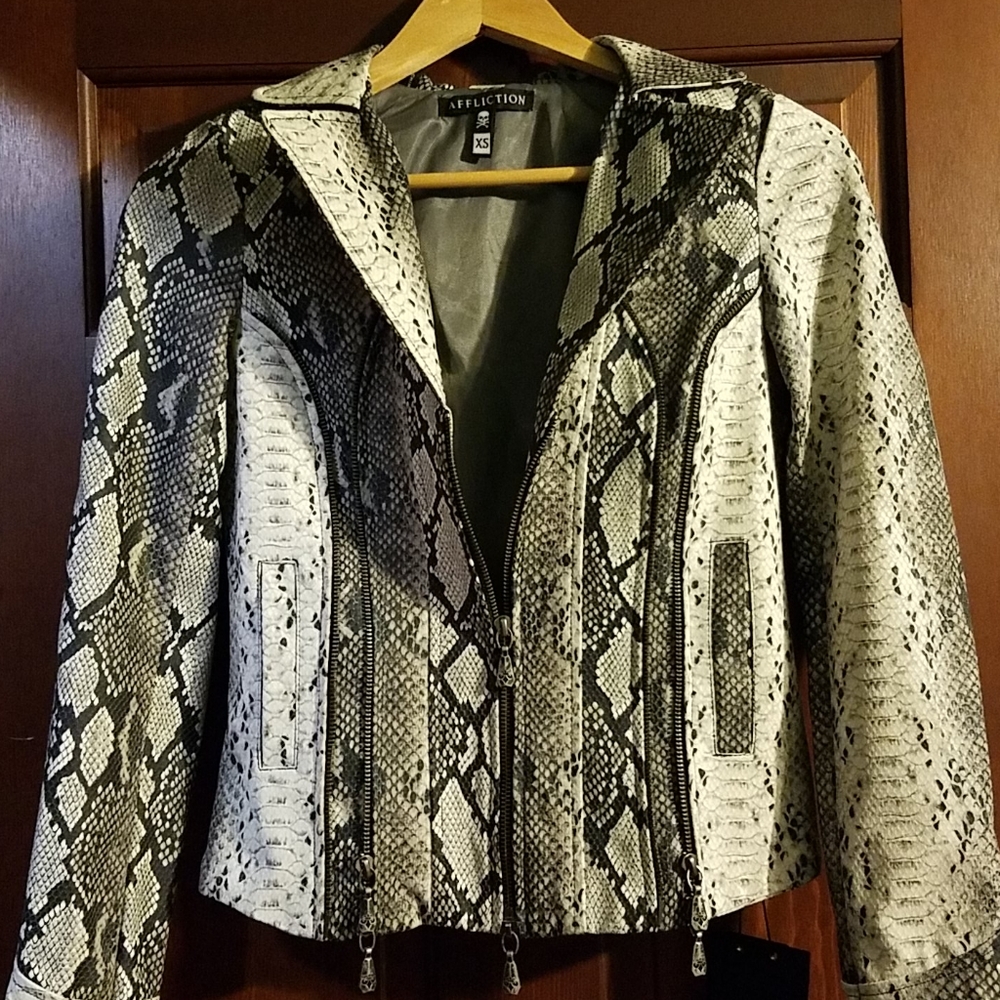 NWT Affliction exotic print jacket